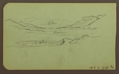 Mountain Landscape; Verso: Landscape, 1883 by Frederic Edwin Church