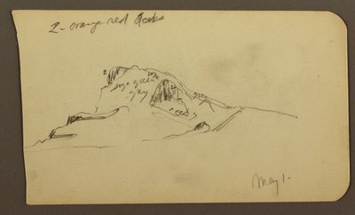 Mountain Peak; Verso: Rugged Range, May 1, 1885 by Frederic Edwin Church