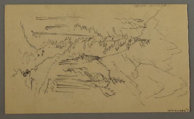 Mountain Peaks, Two figures in a Rowboat, August 1868 by Frederic Edwin Church