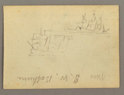 Name written, Sailships, possibly 1868 by Frederic Edwin Church