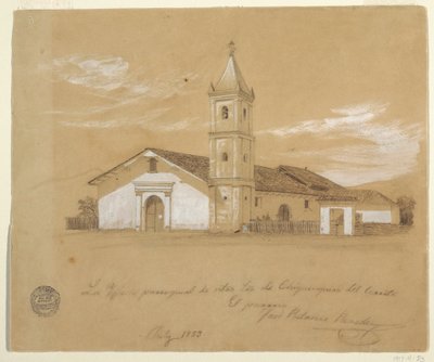 Parish Church of Our Lady of Chiquinquira del Cerrito, Chiquinquira, Colombia, July 1853 by Frederic Edwin Church
