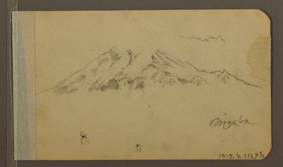 Peak of the Orizaba, figure; Verso: Plain and mountain ranges, 1889 by Frederic Edwin Church