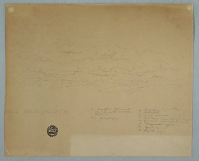 Rain Falling from a Cloudy Sky over Mountain Ridges, Hacienda Chillo, Ecuador, July 27, 1857 by Frederic Edwin Church
