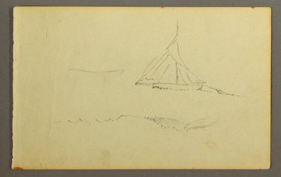 Sailboat Seen from Port Side, 1845 by Frederic Edwin Church