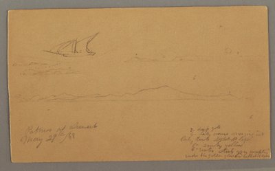 Sailship, Mountainous Coast, Islands, May 29, 1868 by Frederic Edwin Church