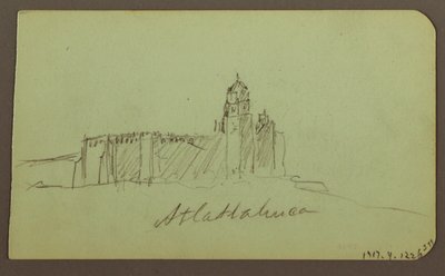 Sketches from Patzcuaro; Verso: Church, Atlatahuca, 1883 by Frederic Edwin Church