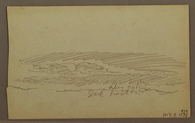 Sky Study, Mountain Ridges, Rainbow, 1860s by Frederic Edwin Church