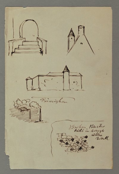 Stairs, Rooftop with Tower, Stone Wall, possibly 1869 by Frederic Edwin Church