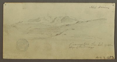 Stately Home, Figure Riding Camel, Architectural Studies, Palm Tree, possibly 1868 by Frederic Edwin Church