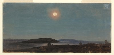 Sun or Moon Rising over Porcupine Islands, Bar Harbor, ca. 1860 by Frederic Edwin Church