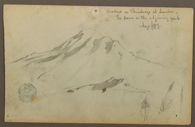 Sunrise on Mt. Chimborazo and Three Details of Grass, September 1853 by Frederic Edwin Church