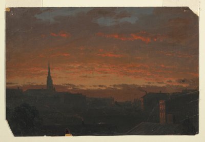 Sunset at Hudson, New York, ca. 1860 by Frederic Edwin Church