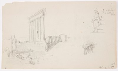 Temple of Jupiter at Sunrise, Baalbek, May 7, 1868 by Frederic Edwin Church