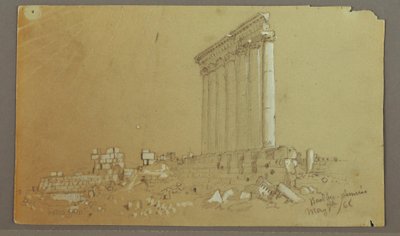 Temple of Jupiter at Sunrise, Baalbek, May 7, 1868 by Frederic Edwin Church