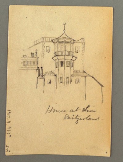 Tower of the Chateau, Sion, possibly 1868 by Frederic Edwin Church