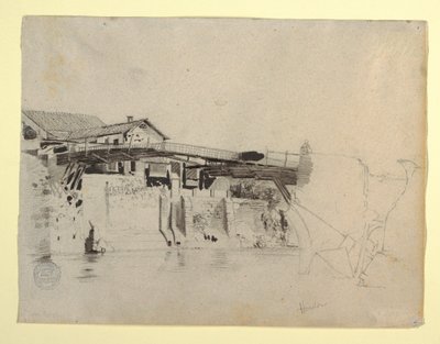 View of the Bridge and Houses at Honda, Colombia, 1853 by Frederic Edwin Church