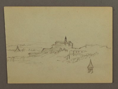 Village on Hilltop, possibly 1868-69 by Frederic Edwin Church