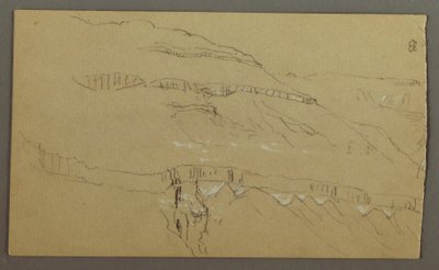 El Yemen Valley, Arabia: Rock Wall with the Upper Part Resembling a Row of Columns by Frederic Edwin Church