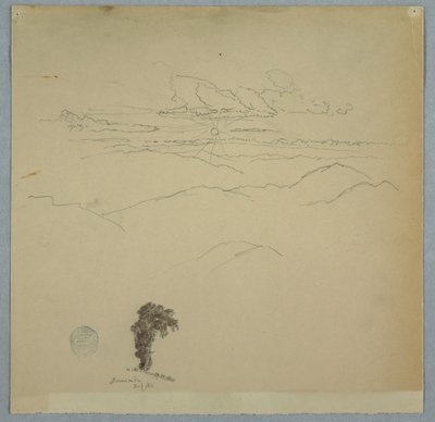 Mountainous Landscape with a Setting Sun and a Tree, Jamaica by Frederic Edwin Church