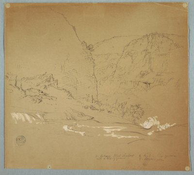 Stream Leading to the Rim of the Falls Near Hacienda Chillo, Ecuador by Frederic Edwin Church