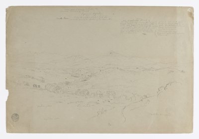 Study. Landscape with Mount Puresé. Sketch. Landscape by Frederic Edwin Church
