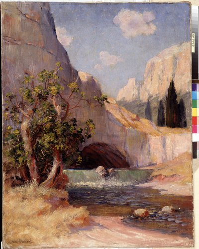 View of Fontaine du Vaucluse Landscape of Provence by Frederic Montenard