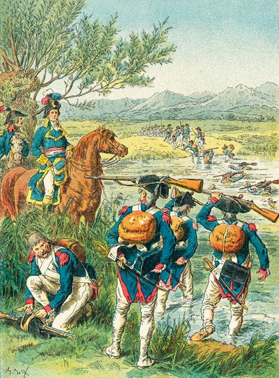 The Battle of Zurich - Crossing the Lintz by Frederic Theodore Lix