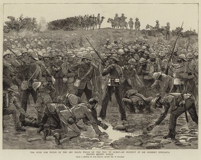The Rush for Water at the Abu Halfa Wells on the Way to Gubat, an Incident of Sir Herbert Stewart