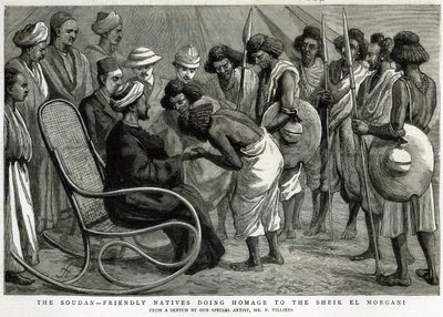 The Soudan: Friendly natives doing homage to the Sheik el Morgani, from 