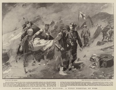 A Narrow Escape for the Wounded, A Field Hospital on Fire by Frederic de Haenen