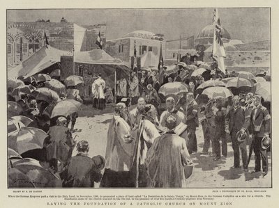 Laying the Foundation of a Catholic Church on Mount Zion by Frederic de Haenen