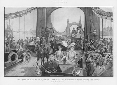 The Scene on Hammersmith Bridge During the Season by Frederic de Haenen