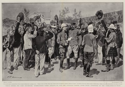 Three Cheers for Lord Kitchener, Surrendered Boers Anxious to join the National Scouts after being addressed by the Commander-in-Chief by Frederic de Haenen