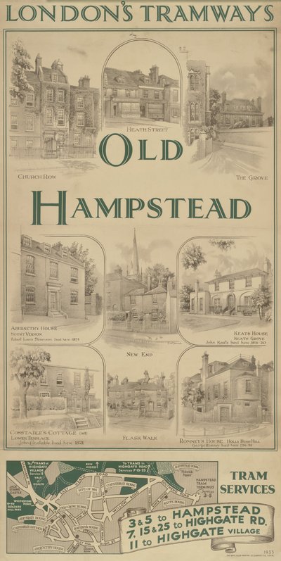 Old Hampstead, Tram Services by Frederick Adcock