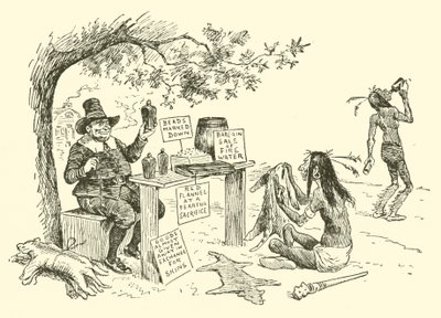 The Puritans barter with the Indians by Frederick Burr Opper