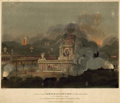 A view of the Temple of Concord in the Green Park by Frederick Calvert