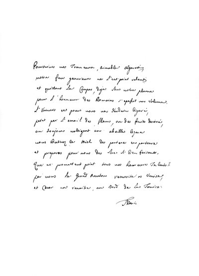 Letter by Frederick the Great, King of Prussia, to Count Francesco Algarotti by Frederick George Netherclift