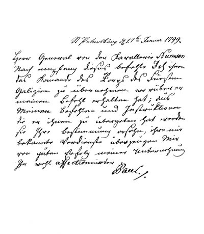 Letter by Paul I, Emperor of Russia, to General Numsen by Frederick George Netherclift