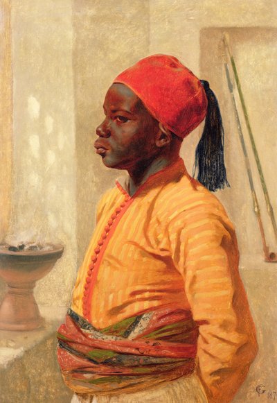Half Length Portrait of an Arab Boy by Frederick Goodall