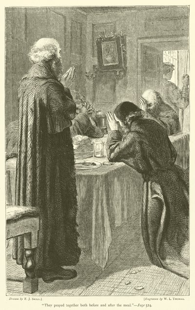 They prayed together both before and after the meal by Frederick John Skill