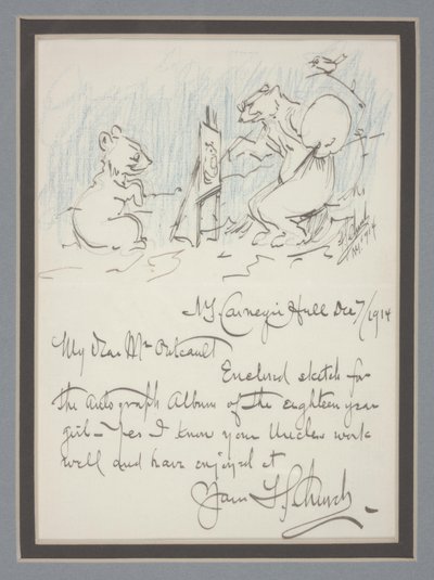 Autograph letter with sketch by Frederick Stuart Church