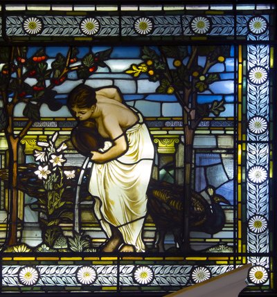 London, Thomas Goode Showroom, South Audley Street, GE Cooke, attributed Frederick Vincent Hart, Classical Maidens In A Garden by Frederick Vincent Hart