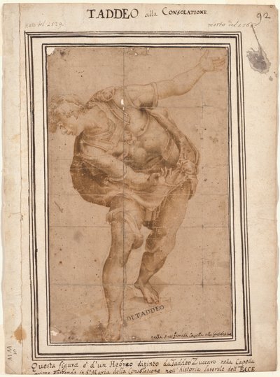 A Hebrew, from Christ Shown to the People recto, Design for a Wall Decoration...verso by Frederico Zuccaro
