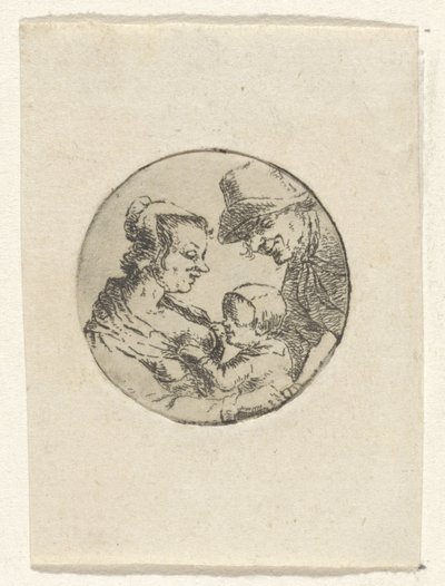 Man and Woman with Child by Frederik Hendrik Weissenbruch