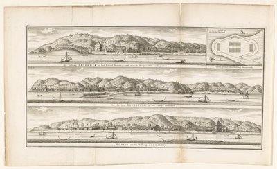 Three Fortresses in the Moluccas by Frederik Ottens