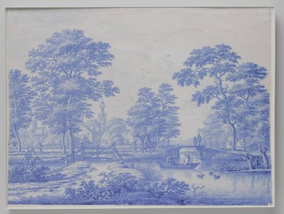 Plaque with a View of Overschie near Rotterdam by Frederik van Frytom (attributed to)