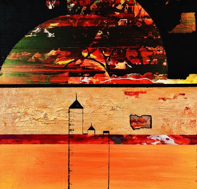Fiery Abstract Cityscape by Fredrik Olsen