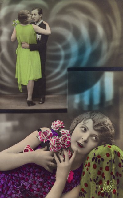 A young woman daydreams about dancing with a man by French Photographer