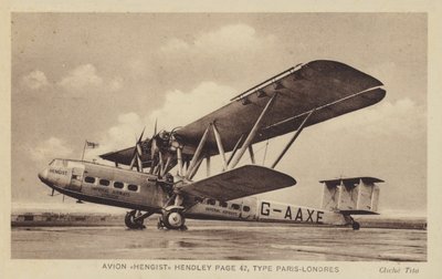 Hengist Hendley Page 42 Plane, Paris-London Type by French Photographer