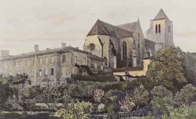Celles-sur-Belle, Church and Former Monastery, North View by French Photographer